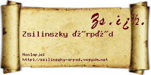 Zsilinszky Árpád névjegykártya
